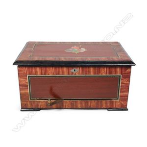 A 19th century Swiss disc music box, Britannia model, grained…