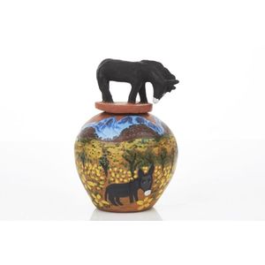 Irene Mbitjana Entata (b. 1946), Eelpitjina (Donkey) Lidded Pot,…