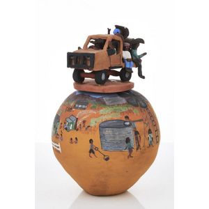 Hermannsburg Pottery Lidded Pot by Rona Rubuntja - Australian Themes ...