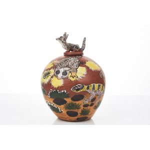 Lindy Panangka Rontji (b. 1962), Possum Lidded Pot,…