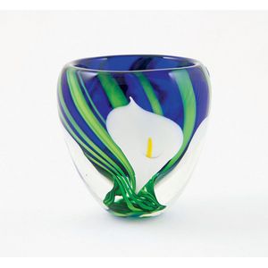 Peter Raos, Calla Lily vase, etched signature & dated 1989, 13.…