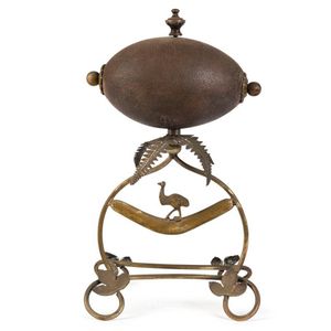 An Australian silver plated mounted emu egg, late 19th century…
