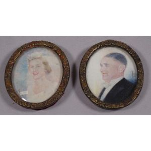 Two Anne Taylor portrait miniatures, signed and dated 1960 &…