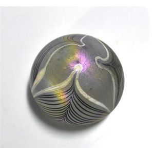 Paperweight Glass Oval Controlled Bubble Spider Web
