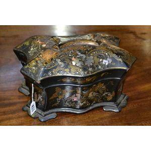 19th century papier mache hand painted and mother of pearl…