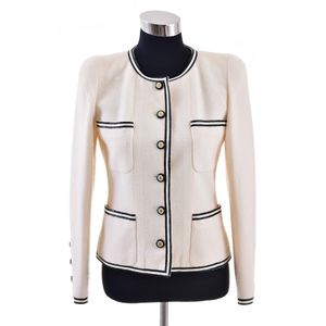 Vintage Chanel Windbreaker Jacket Size 38 Beige Shiny Collar Single Button  2000