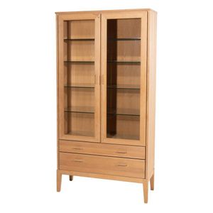 Scandinavian Oak Glazed Cabinet with Drawers and Glass - Scandinavian ...