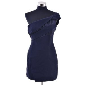 A cocktail dress by Giorgio Armani, styled in navy silk,&hellip;