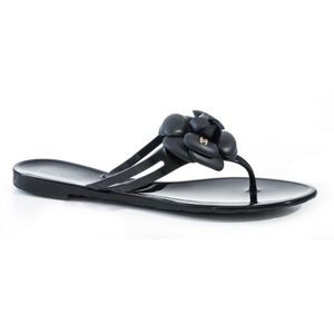 Chanel Black Rubber Flower Sandals, Size 40, Boxed - Footwear - Costume ...