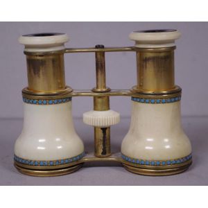 Antique pair ivory cased opera glasses, ivory on a brass frame,…