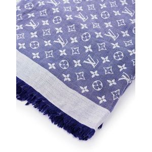 Louis Vuitton Louis Vuitton Purple Monogram Logo Silk & Wool Blend