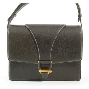 Vintage Gucci Shoulder Bag in Olive Leather - Handbags & Purses ...