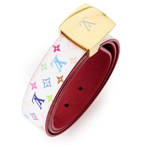 louis vuitton belt white and gold