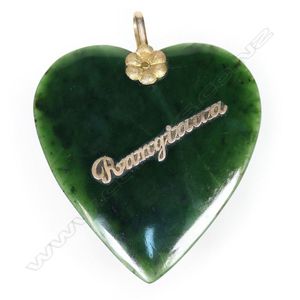 A large and impressive New Zealand colonial pounamu and 9ct…
