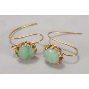 Green jade earrings on sale gold