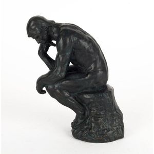 Auguste Rodin (after), the Thinker, cast bronze statue, 20th…