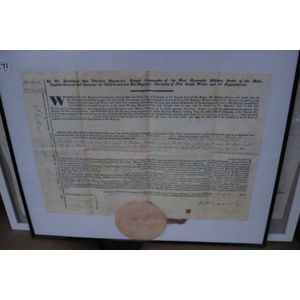 Van Diemans Land, Land Grant, 1823, signed Governor Brisbane,…