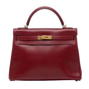 Hermes Vintage Rouge H 28cm Box calf Red Kelly Sellier Bag GHW