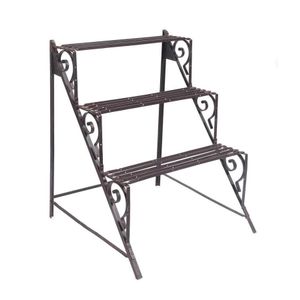 A cast iron three-tier garden plant stand, French 19th century,…
