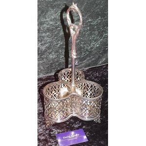 Silver plated three bottle wine stand retailed by Mappin & Webb,…