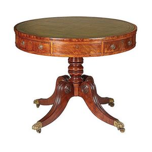 A Regency mahogany revolving top, drum table, first quarter of…