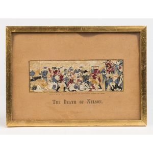 A Stevengraph 'The Death of Nelson', framed & glazed, overall…