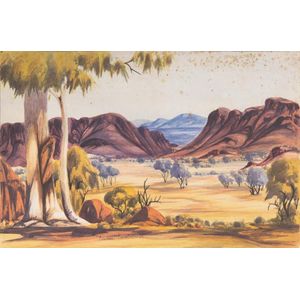 Reuben Pareroultja (1916-1984), central Australian Landscape,…
