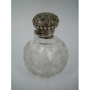 Edwardian Silver Perfume Bottle with Embossed Cover - Scent Bottles ...