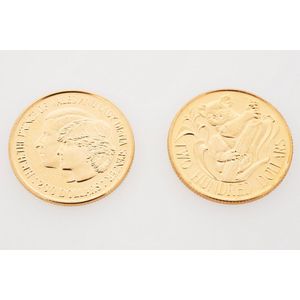 Two Royal Australian mint commemorative coins, c. 1980 and 1981,…