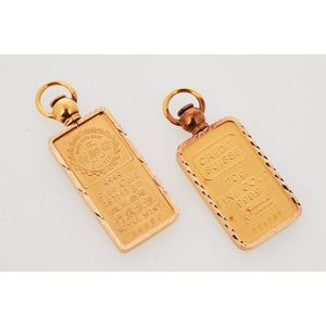 Two gold Ingots, 20g fine gold 999.9 Credit Suisse #359797…