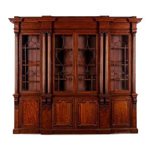 An impressive William IV mahogany breakfront library bookcase&hellip;