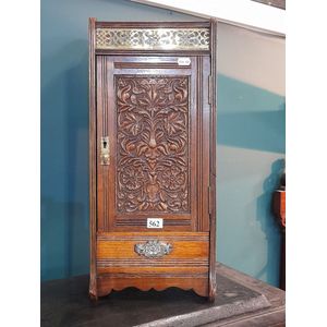 Smoking cabinet, ornate Victorian cabinet with brass fittings…
