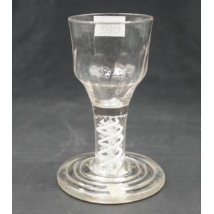 Georgian Fluted Twist Glass with Terraced Foot - British - Georgian - Glass