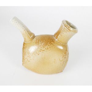 Chris Weaver, water jug, honey beige salt glaze, 13.5 x 7 x 9 cm