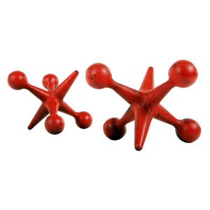 Two George Nelson Supersized cast iron Jacks. Height 12 cm
