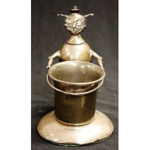 George V sterling silver figural cigar lighter Birmingham 1911,…