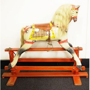 Early painted 'Roebuck' Rocking Horse painted horse on painted…