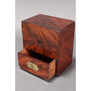 Georgian mahogany jewellery box, of rectangular form, set with…