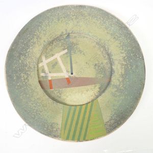 Brian Gartside unusual matt surfaced moss green dish with&hellip;