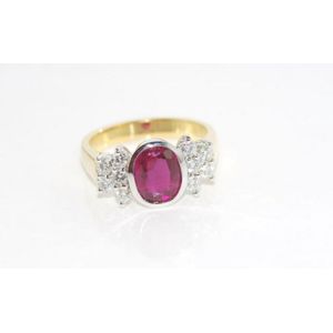 18ct Two Tone Gold Ruby & Diamond Ring - 1.99cts - Rings - Jewellery