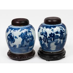 Two blue and white ginger jars, late 19th/20th century, one&hellip;