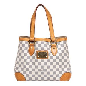 Louis Vuitton Sac Plat Bag Damier Checkerboard Leather XS Blue, White