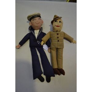 Two Australian Digger doll & sailor doll, approx 43 cm high and…