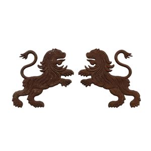 A pair of French cast iron lion plaques, 19th/20th century, 42…