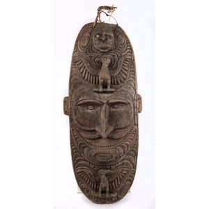 Papua New Guinea Carved Spirit Board - New Guinean - Tribal