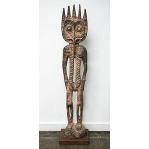 A spirit figure, carved wood with shell eyes and earth pigment&hellip;