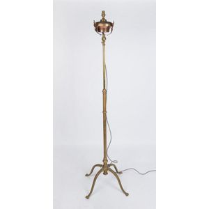 Benson English Art Nouveau adjustable oil lamp, brass and…