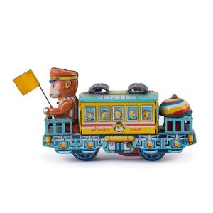 Monkey car Express: wind-up (no key) tin litho toy train,…