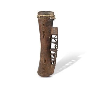 Early Kundu drum, Asmat Peoples Papua New Guinea. Carved wood&hellip;