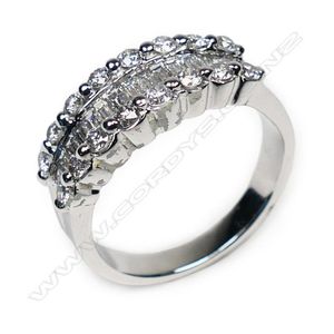 AURORA | Double Base Shared Prong Round Diamond Ring in Yellow & White Gold (0.50ct - 0.70ct tw.) main image 1